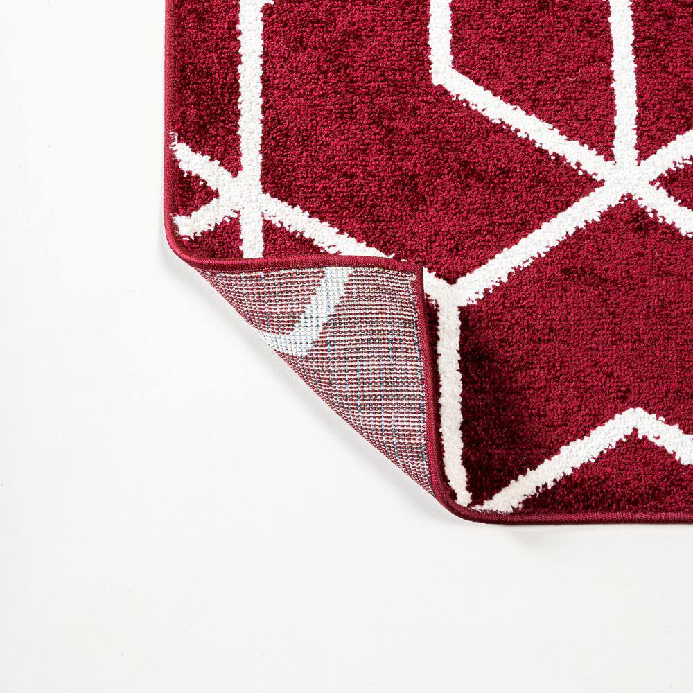 Jonathan Y Red and White Geometric Flat Woven Area Rug
