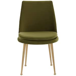 Rynaldo Olive Green/Gold 19.7 in. Metal Dining Chair