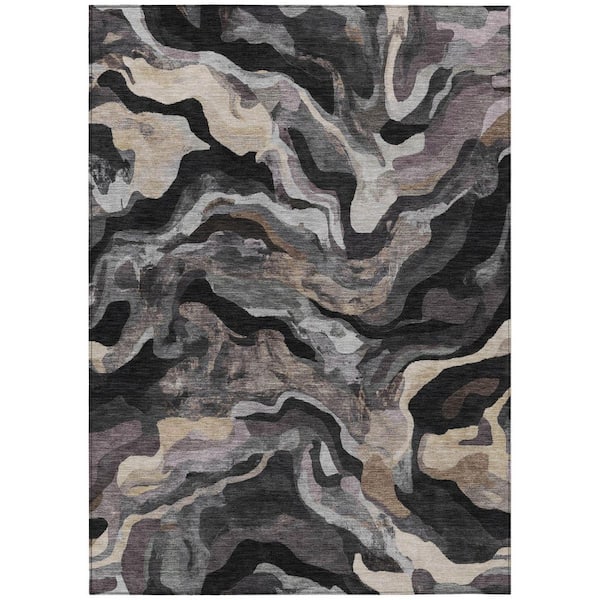 Chantille Machine Washable Indoor/Outdoor Abstract ACN2162 Granite 9 ft. x 12 ft. Area Rug
