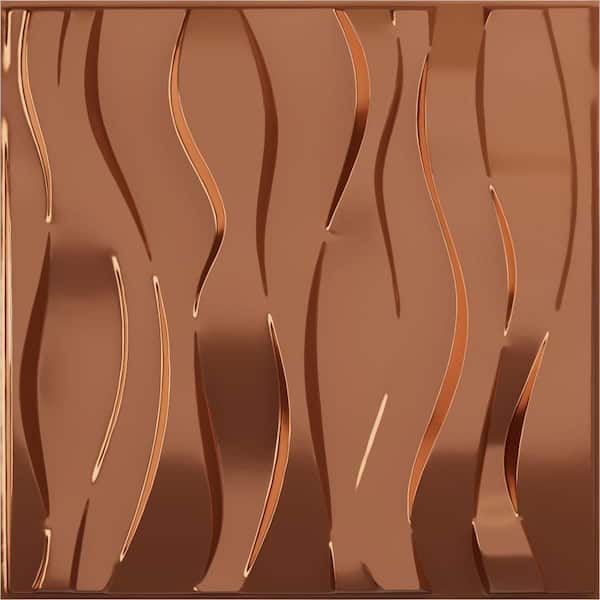 Ekena Millwork 19-5/8-in W x 19-5/8-in H Riverbank EnduraWall Decorative 3D Wall Panel Copper
