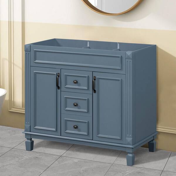 Cesicia Modern 36 in. MDF Bath Vanity Cabinet without Top in Blue