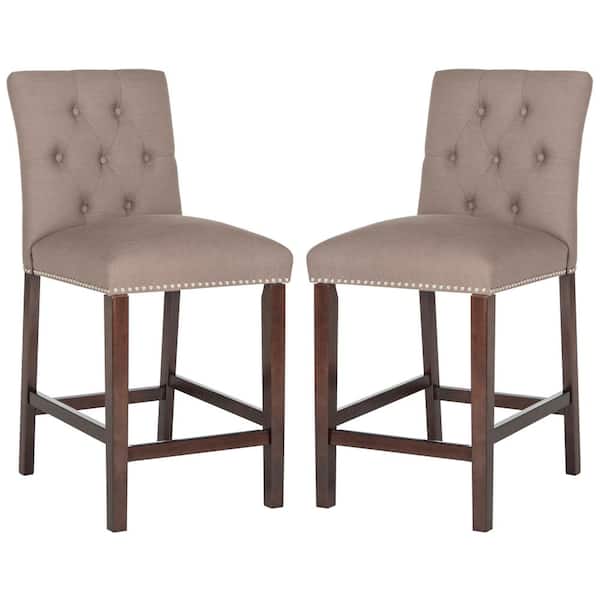 Norah 27.5 in. Dark Gray/Dark Brown Counter Stool (Set of 2)