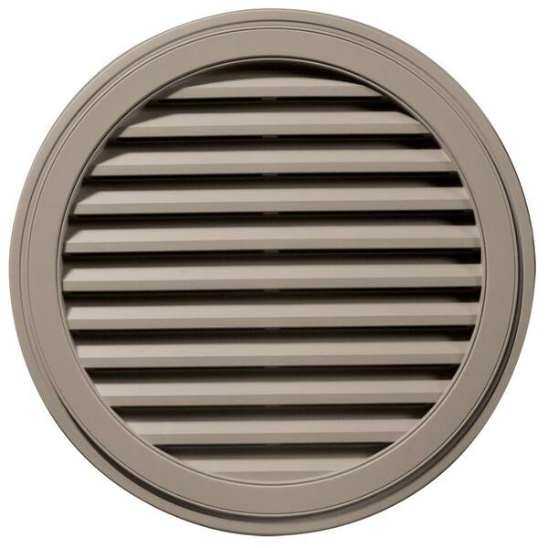 Builders Edge 36 in. x 36 in. Round Brown/Tan Plastic Weather Resistant Gable Louver Vent