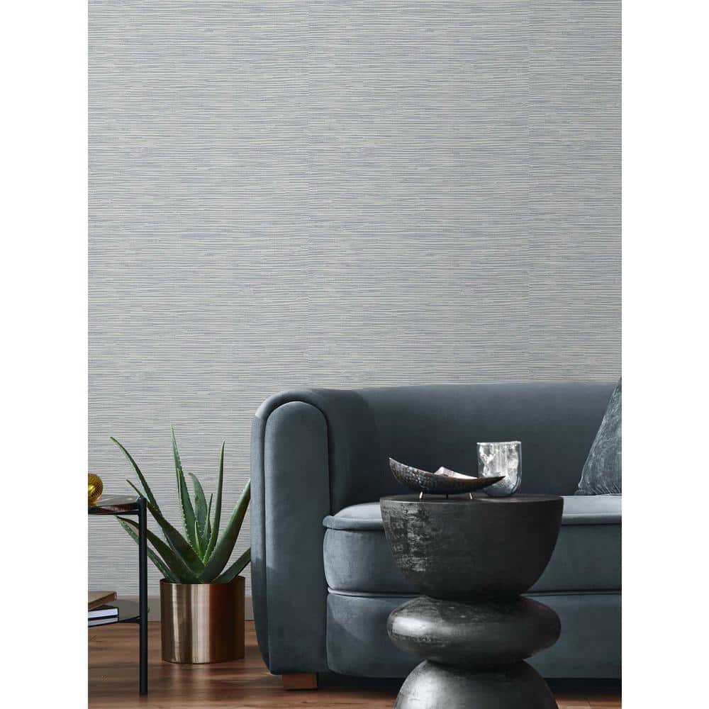 Dove Grey Faux Grasscloth Peel and Stick Wallpaper