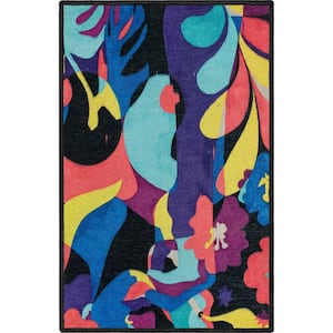 Misha - The Sunday Jungle a Room with a View Modern Abstract Multi 2 ft. x 3 ft. Area Rug