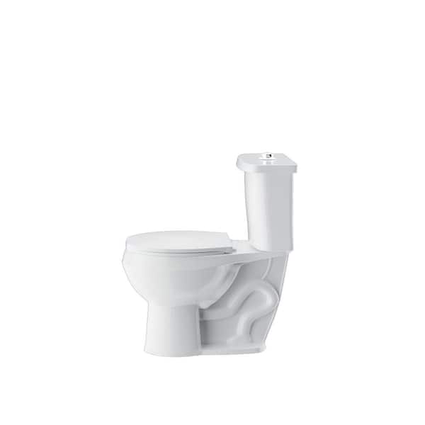 TOBILI Two-Piece 1.1/1.6 GPF Dual Flush Elongated Toilet in White Seat Included