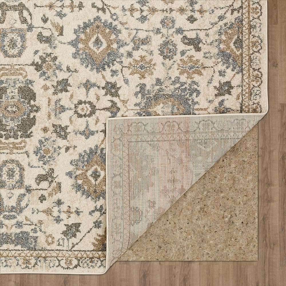 Gray 6' x 9' Rectangular Stain-Resistant Synthetic Area Rug