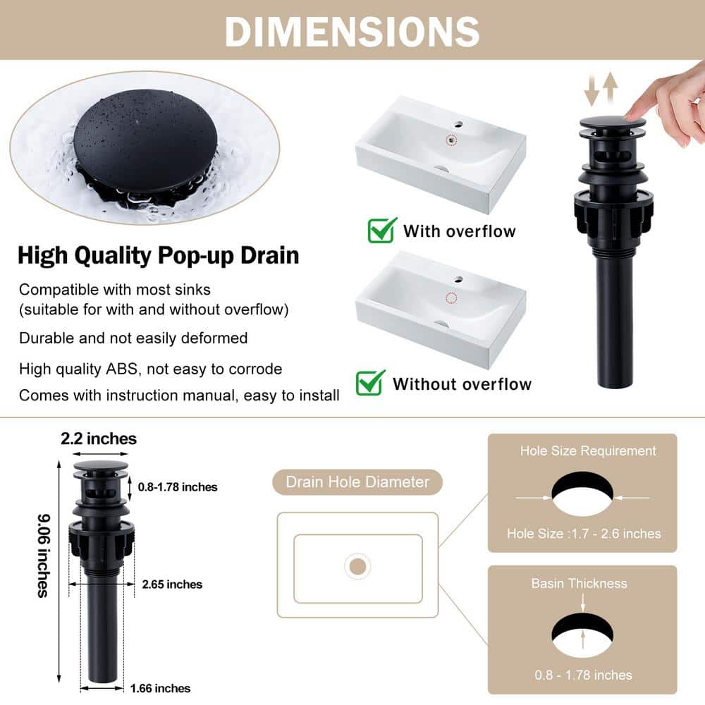 Matte Black Stainless Steel Waterfall Spout Bathroom Faucet Set