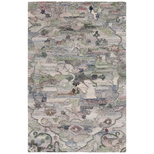 SAFAVIEH Anatolia 5 ft. x 8 ft. Gray/Green Abstract Area Rug