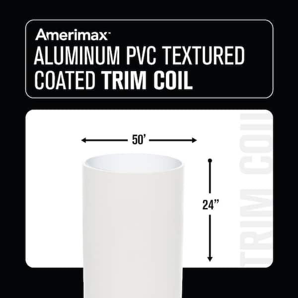 24 in. x 50 ft. Bright White Aluminum PVC Textured Coated Trim Coil