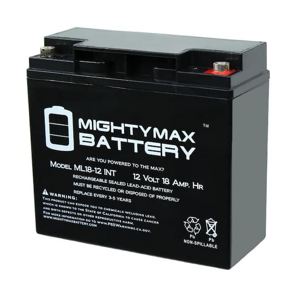 MIGHTY MAX BATTERY 12V 18AH SLA Internal Thread Replacement for BP17-12 GP12170 ES17-12