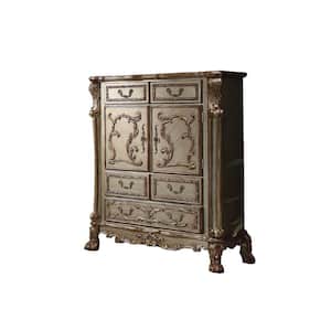 Dresden 5-Drawer Gold Patina and Bone Chest of Drawer (55 in. H X 43 in. W X 20 in. D)