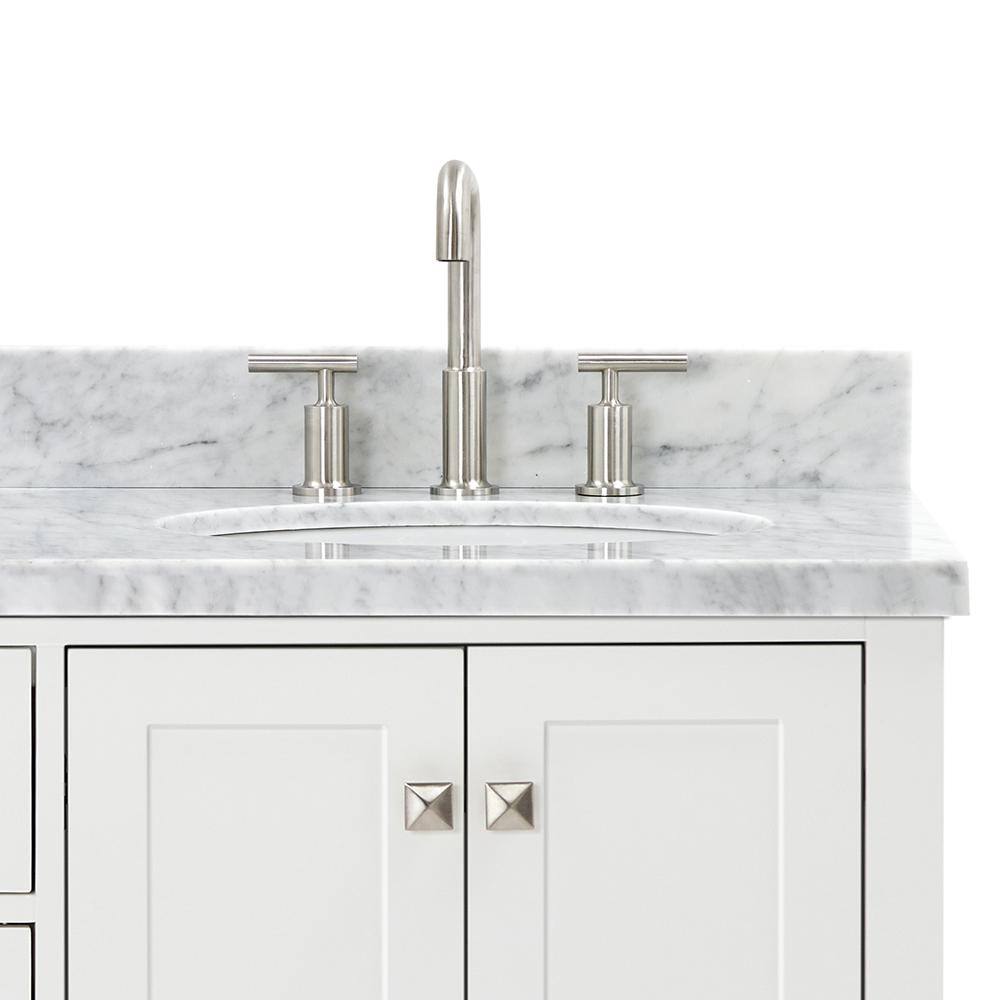 Cambridge 67" White Marble Top Double Basin Freestanding Vanity