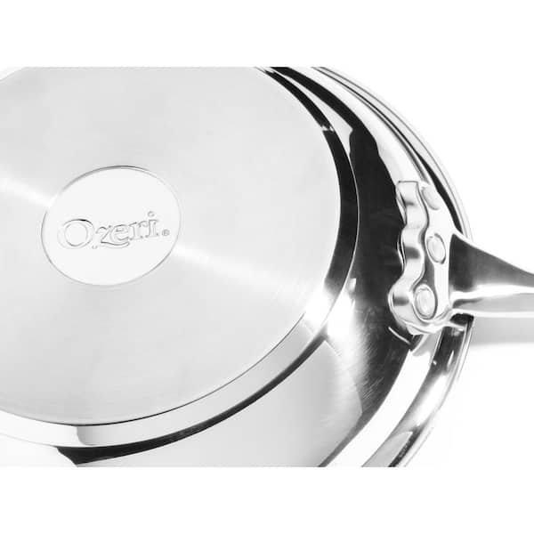  Professional Series Stainless Steel Frying Pan by Ozeri, 100%  PTFE-Free Restaurant Edition, Made in Portugal