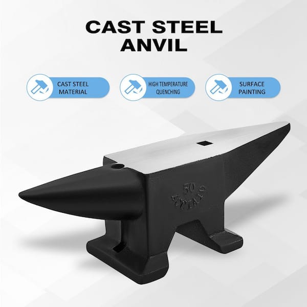 Tidoin 110 lb. Cast Steel Anvil with Large Countertop, Round