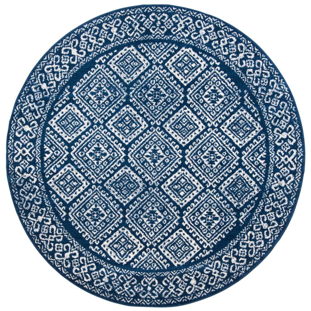 Tulum Navy/Ivory 9 ft. x 9 ft. Round Border Area Rug price history on PriceWatchPro