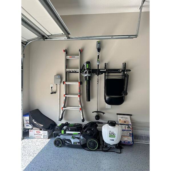 Wall Mount Tool Storage Rack, 15 PCS Heavy Duty Steel Yard Garden Tool Organizer Garage Tool Organizer Wall Mounted Storage System Hold 550lbs 2 Exten - View #3