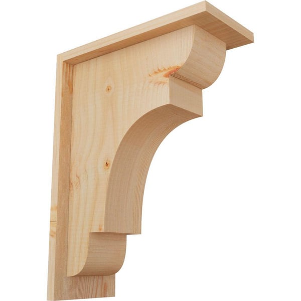 Ekena Millwork 5-1/2 in. x 12 in. x 16 in. Douglas Fir New Brighton Smooth Corbel with Backplate