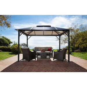 Paragon 10 ft. x 12 ft. Aluminum Hard Top Gazebo with Mosquito Netting
