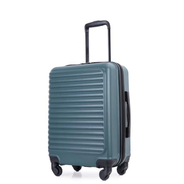 21.6 in. Green ABS Lightweight Spinner Suitcase