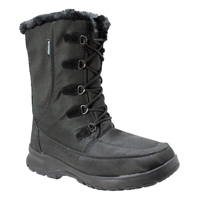 Women Size 6 Black Nylon Waterproof Winter Boots