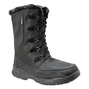 Women Size 8 Black Nylon Waterproof Winter Boots