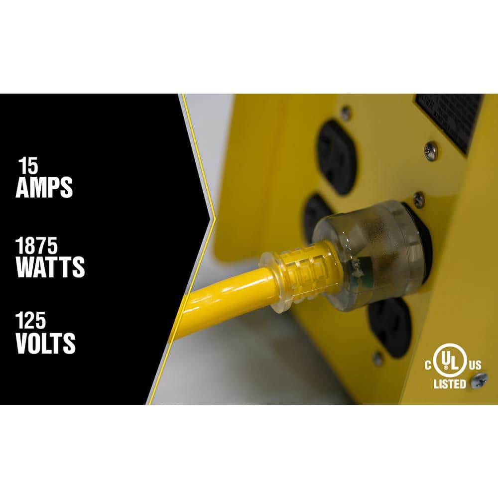 Yellow 50 ft. Outdoor Heavy-Duty Extension Cord with PVC Insulation