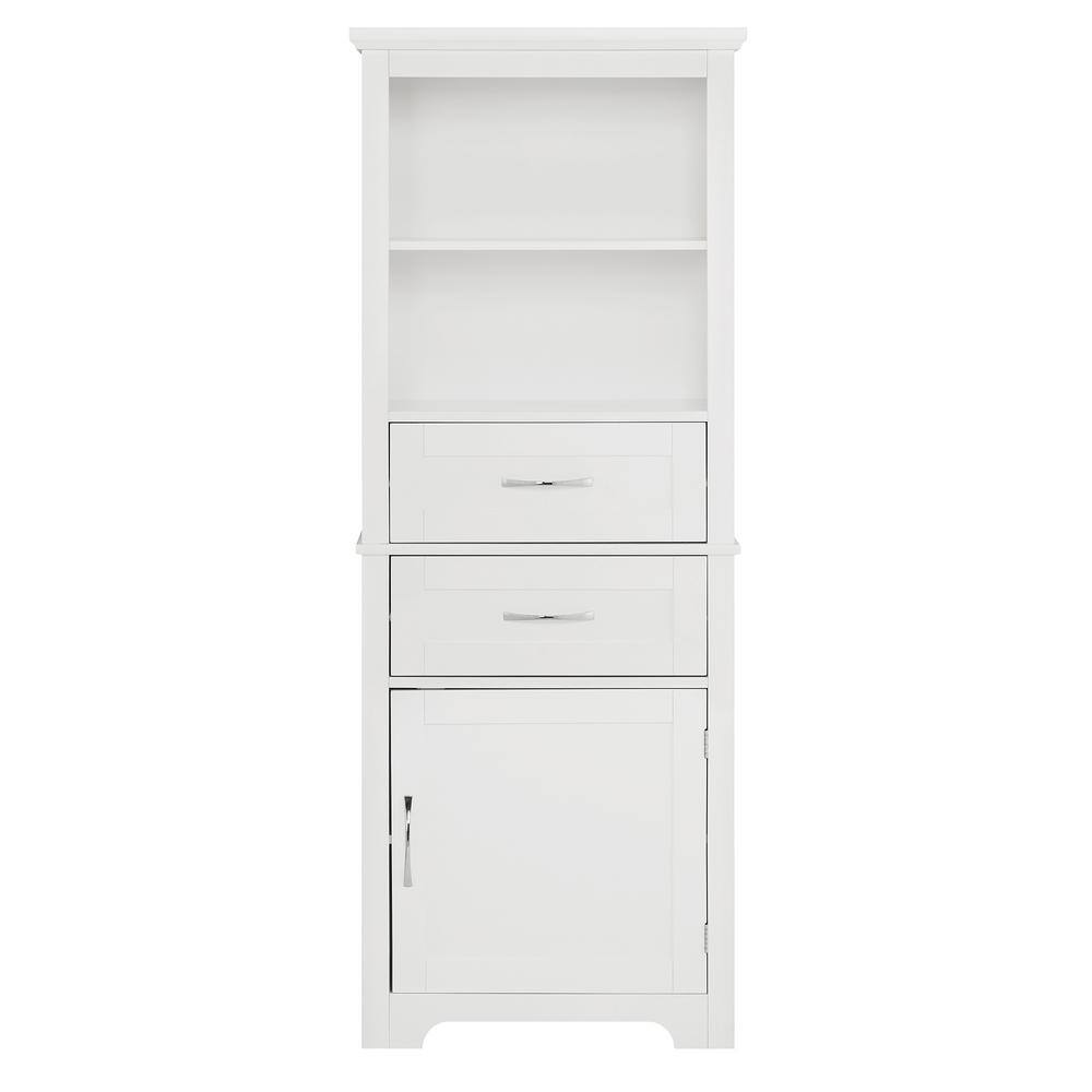 23.63 in. W x 11.82 in. D x 60 in. H White Linen Cabinet with Doors ...