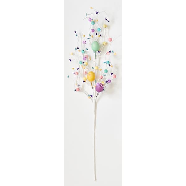 Unbranded 29 in Easter Floral Twig Spray with Eggs and Pips, Set of 3
