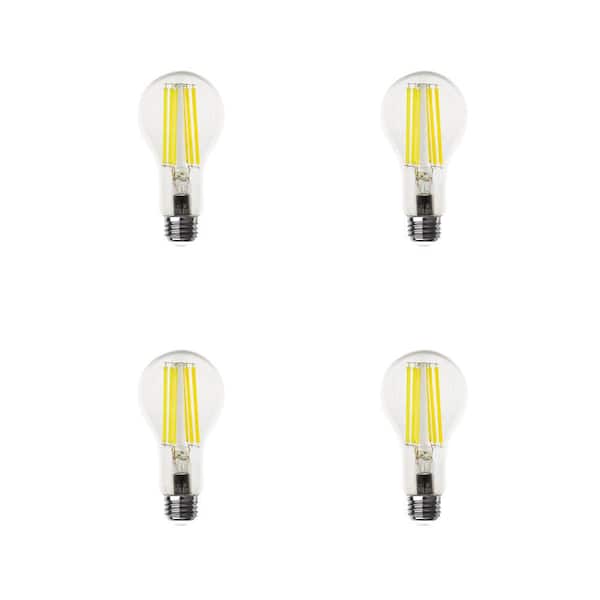Feit Electric 150-Watt Equivalent A21 Dimmable Clear Glass Filament E26 Medium Base LED Light Bulb, Daylight (5000K) (4-Pack)