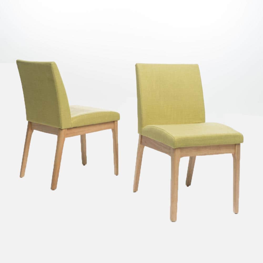 Noble House Kwame Green Tea Fabric Upholstered Dining Chair (Set of 2