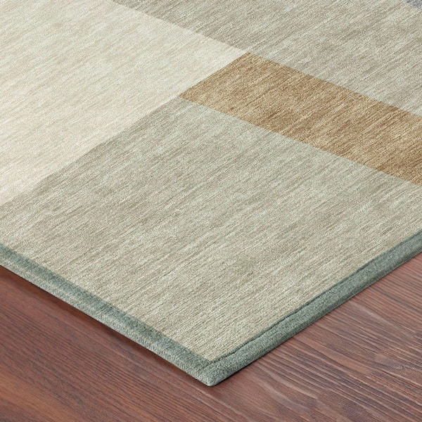 Chantille Machine Washable Indoor/Outdoor Abstract ACN2446 Beige 8 ft. x 8 ft. Round Rug