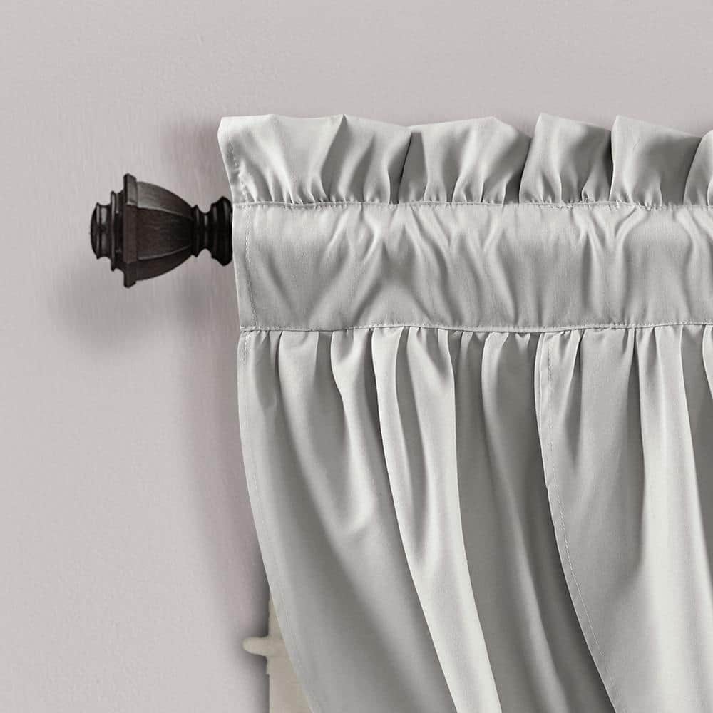 Light Gray Polyester Rod Pocket Window Valance