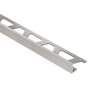 Jolly Brushed Nickel Anodized Aluminum 3/8 in. x 8 ft. 2-1/2 in. Metal Tile Edging Trim