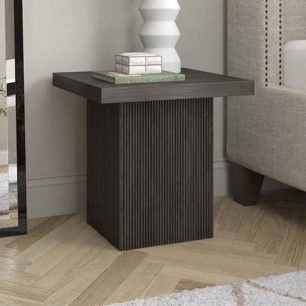 Torren 22 in. Alder Brown Square MDF Top End Table