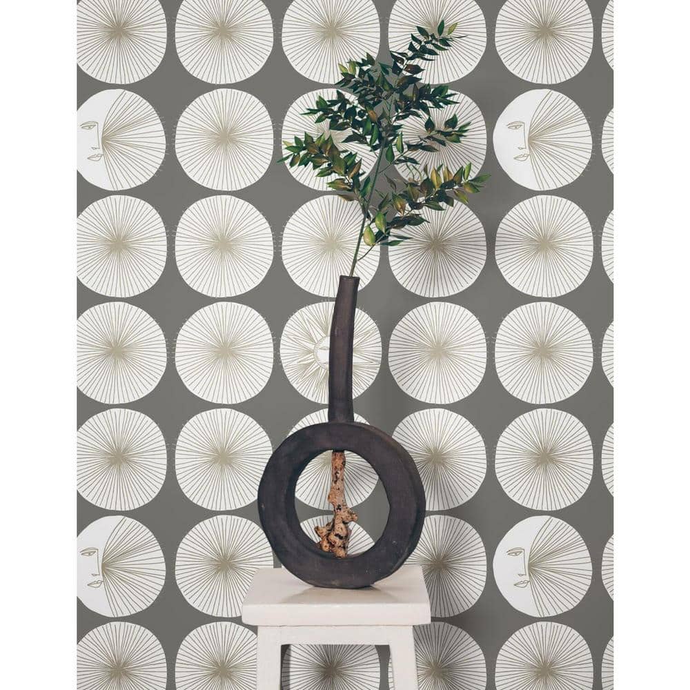 Cosmos Grey and Glint Peel and Stick Geometric Wallpaper