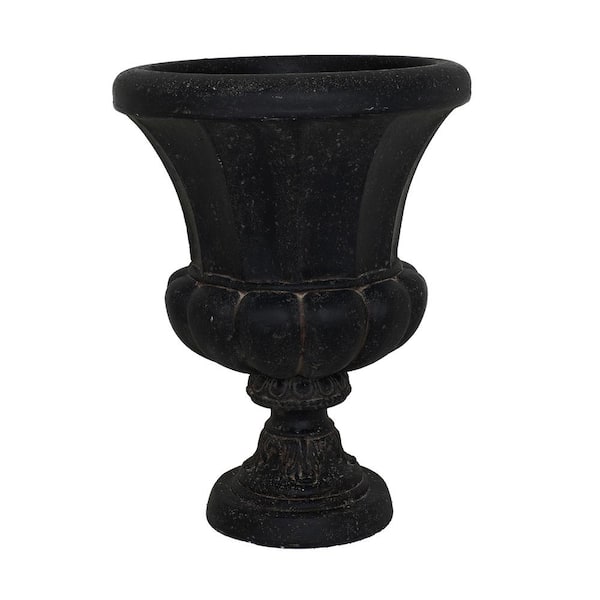 MPG 21.5 in. W x 28 in. H Aged Charcoal Stone Veranda Urn PF1476AC ...