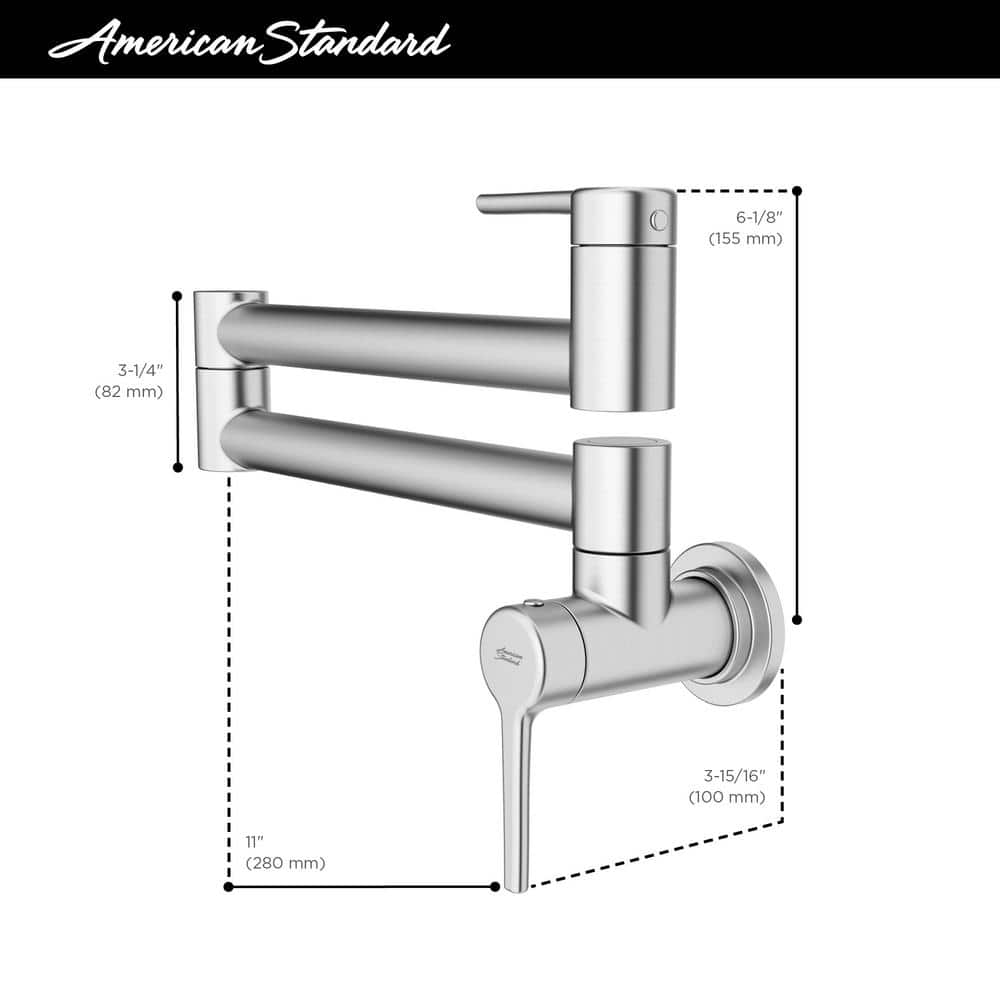 Studio S Polished Chrome Wall-Mount Pot Filler Faucet