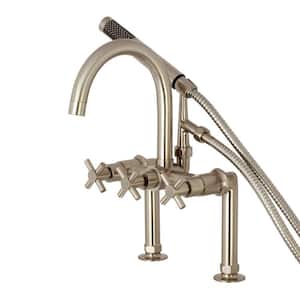 Concord 3-Handle Deck-Mount Clawfoot Tub Faucets with Hand Shower in Brushed Nickel