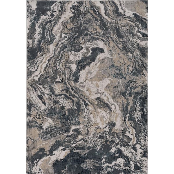 Kas Rugs Lara Artisan Grey 8 ft. x 11 ft. Abstract Area Rug