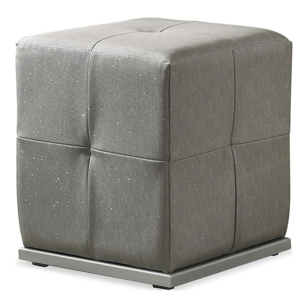 Dulce Gray Fully Upholstered Vanity Stool