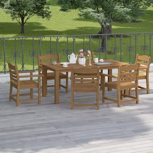 7 -Piece Teak Outdoor Restaurant Set (6 dining chairs+1 dining table) HIPS Terrace Furniture Dining Chair and Table