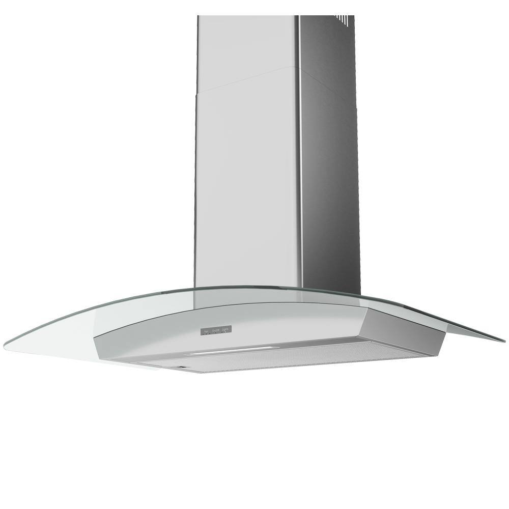 36" Stainless Steel Convertible Wall Mount Range Hood with Glass Canopy