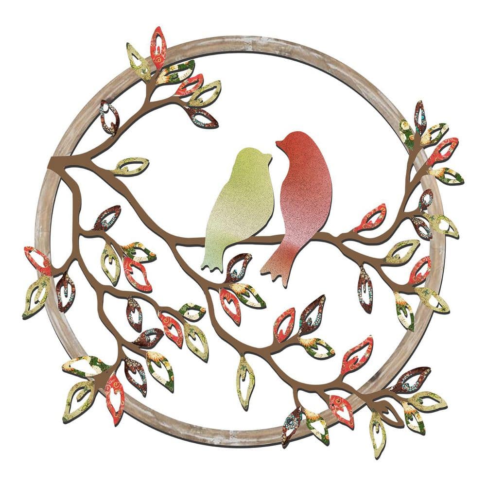 1-Piece Silhouette Bird Art Decor 11.8 in. x 11.8 in. Metal Work, Elegant C