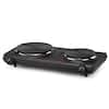 Continental Electric Concealed 2-Burner 7.5 in. Black Portable Hot