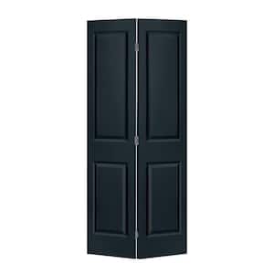 24 in. x 80 in. 2 Panel Charcoal Gray Painted MDF Composite Hollow Core Bi-Fold Closet Door with Hardware Kit
