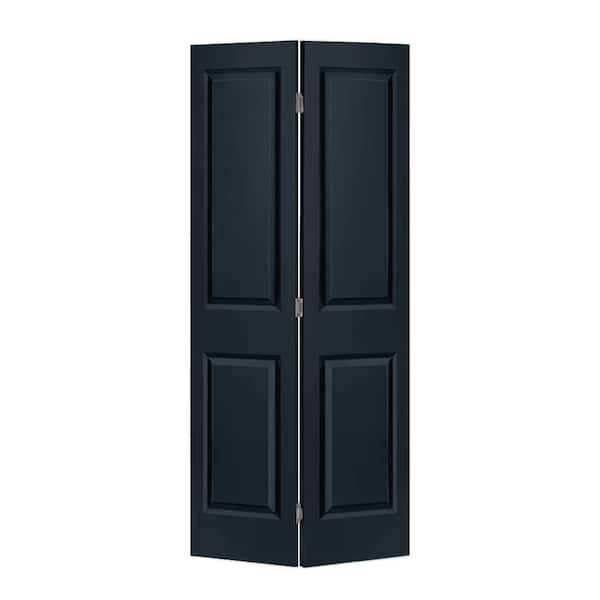 CALHOME 24 in. x 80 in. 2 Panel Charcoal Gray Painted MDF Composite Hollow Core Bi-Fold Closet Door with Hardware Kit