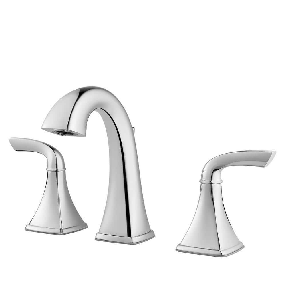 Pfister Bronson 8 Widespread Double Handle Bathroom Faucet Polished Chrome Lg49 Bs0c The 8577