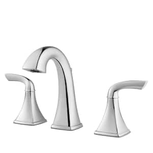 Bronson 8 in. Widespread Double Handle Bathroom Faucet in Polished Chrome