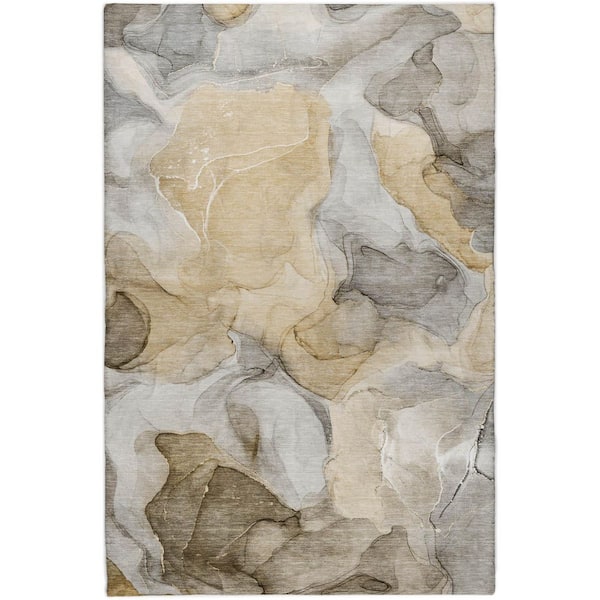 Dream Shag Premium Machine Washable Abstract ADS504 Brown 8 ft. x 10 ft. Area Rug